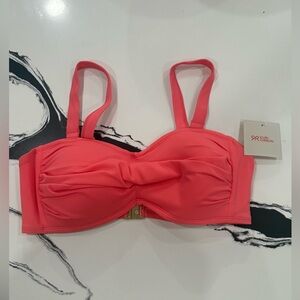 Ruby Ribbon Riviera Bikini Top in Coral Size 10